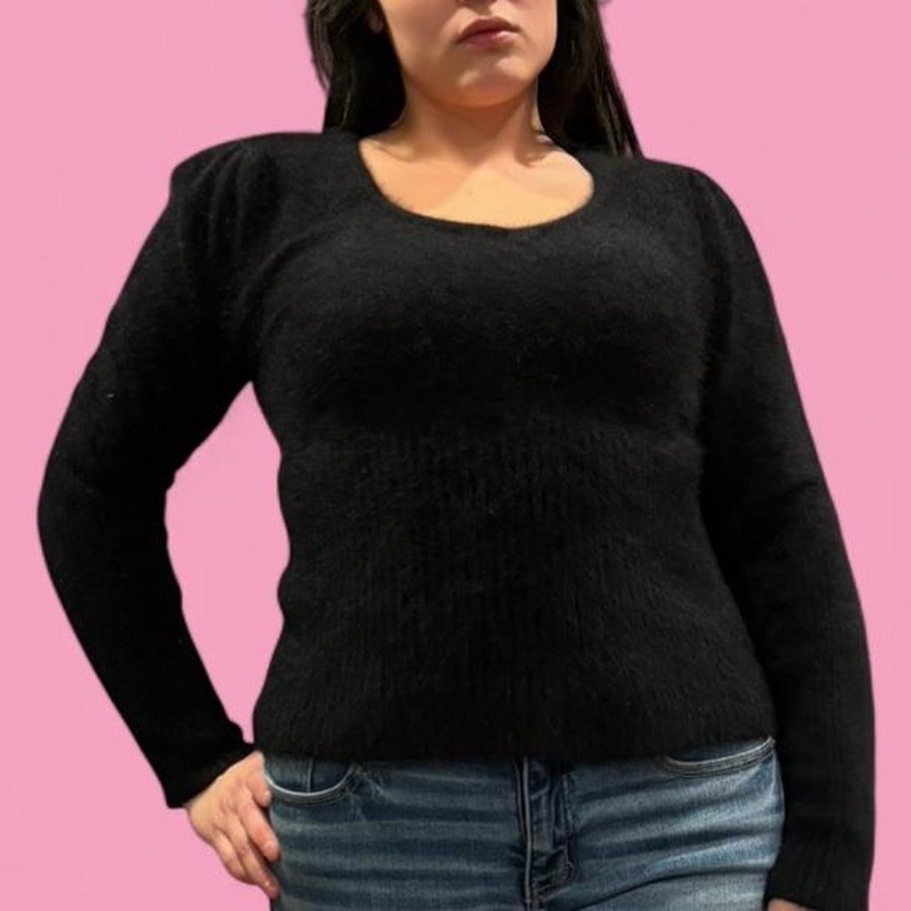 Black Women's rabbit hair Sweater